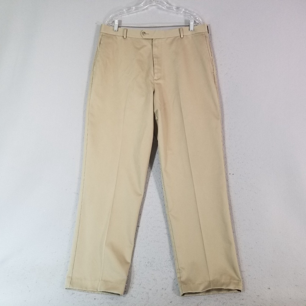 Dockers Pants Men 36x34 Beige D4 Relaxed Fit Straight Pleated Chino Khaki Twill